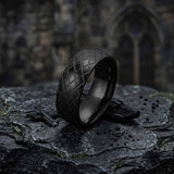 Minimalist Diamond Grid Stainless Steel Band Ring
