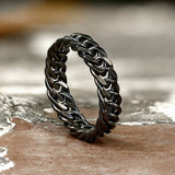Minimalist Double Weave Chain Stainless Steel Ring | Gthic.com