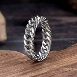 Minimalist Double Weave Chain Stainless Steel Ring | Gthic.com