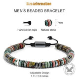 Herren-Perlenarmband aus Edelstahl mit Kreuzschädel-Motiv