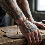Minimalist Flat Natural Stone Beads Adjustable Bracelet | Gthic.com