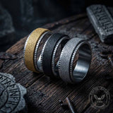 Minimalist Frosted Stainless Steel Spinner Ring | Gthic.com