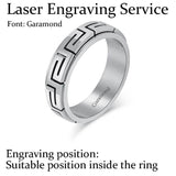 Minimalist Great Wall Pattern Stainless Steel Spinner Ring