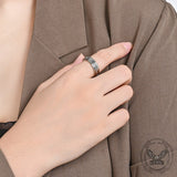 Minimalist Great Wall Pattern Stainless Steel Spinner Ring 02/Gthic.com
