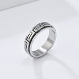 Minimalist Great Wall Pattern Stainless Steel Spinner Ring 06/Gthic.com