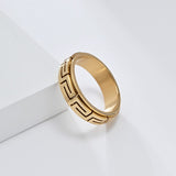 Minimalist Great Wall Pattern Stainless Steel Spinner Ring 05/Gthic.com