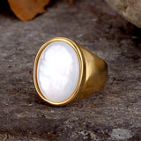 Minimalist Round Shell Stainless Steel Ring | Gthic.com