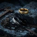 Minimalist Snake-Scale Stainless Steel Couple Ring