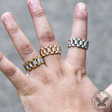 Minimalist Watch Chain Design Stainless Steel Ring