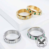 Minimalist Zircon Inlaid Stainless Steel Spinner Ring 01 | Gthic.com