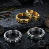 Minimalist Zircon Inlaid Stainless Steel Spinner Ring