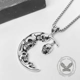 Moon Evil Skull Copper Gothic Pendant
