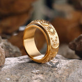 Moon Star Sun Sterling Silver Spinner Ring | Gthic.com