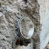 Moon Star Sun Sterling Silver Spinner Ring