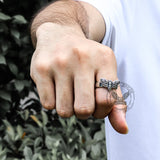 Moth Skull Stainless Steel Animal Ring