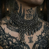 Multi-Layered Studded Punk Stainless Steel Clavicle Necklace | Gthic.com