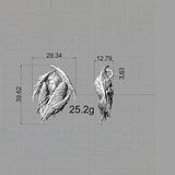 Mystical Witch Angel Sterling Silver Pendant