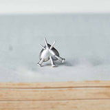 Nailed Piercing Heart Sterling Silver Stud Earrings