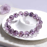Natural Azeztulite Purple Crystal Beaded Bracelet