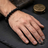Natural Black Obsidian Crystal Beaded Bracelet | Gthic.com