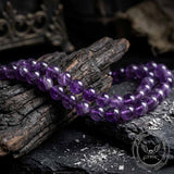 Natural Dream Amethyst Crystal Simple Bead Bracelet | Gthic.com