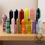 Natural Hexagonal Prism Purple Crystal Tower Figurine | Gthic.com