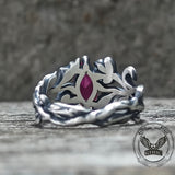 Night Rose Gemstone Sterling Silver Ring