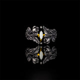 Night Rose Gemstone Sterling Silver Ring | Gthic.com