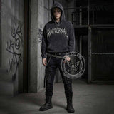 Nocturnal Metal Font Vintage Washed Hoodie | Gthic.com