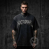 Nocturnal Metal Font Vintage Washed T-shirt | Gthic.com