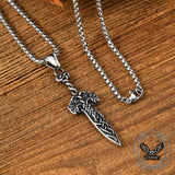 Nordic Celtic Knot Sword Stainless Steel Pendant | Gthic.com