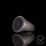 Nordic Helm of Awe Knotwork Sterling Silver Ring