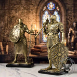 Nordic Medieval Knight Warrior Statue Resin Figurines