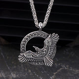 Nordic Odin Raven Stainless Steel Viking Pendant