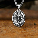 Nordic Roaring Wolf Head Stainless Steel Pendant | Gthic.com