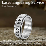 Nordic Rune Stainless Steel Spinner Ring