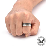 Nordic Rune Stainless Steel Spinner Ring