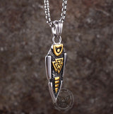Nordic Valknut Spear of Odin Stainless Steel Necklace