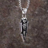 Nordic Valknut Spear of Odin Stainless Steel Necklace