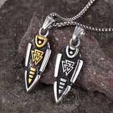 Nordic Valknut Spear of Odin Stainless Steel Necklace | Gthic.com