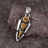 Nordic Valknut Spear of Odin Stainless Steel Necklace | Gthic.com