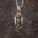 Nordic Valknut Spear of Odin Stainless Steel Necklace