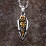 Nordic Valknut Spear of Odin Stainless Steel Necklace | Gthic.com