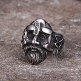 Nordic Viking Odin Head Stainless Steel Ring