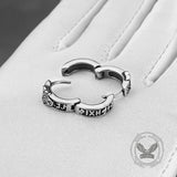 Nordic Wolf Head Stainless Steel Viking Hoop Earrings | Gthic.com