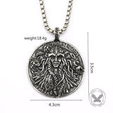 Norse Gods Twin Wolves Stainless Steel Viking Pendant