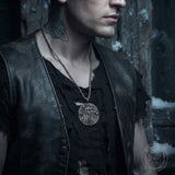 Norse Gods Twin Wolves Stainless Steel Viking Pendant | Gthic.com