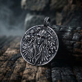 Norse Gods Twin Wolves Stainless Steel Viking Pendant | Gthic.com