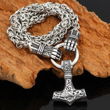 Norse Mjolnir Rune Sword stainless steel Viking Pendant | Gthic.com