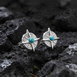 North Star Turquoise Stainless Steel Stud Earrings | Gthic.com